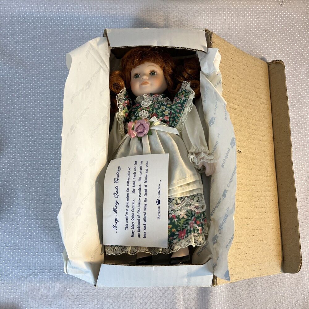11” Porcelain Storybook Doll ~ MARY MARY QUITE CONTRARY 1998 Royalton Collection